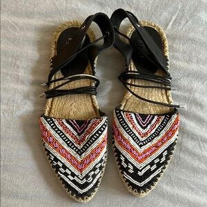 Colorful Beaded Espadrille Sandals